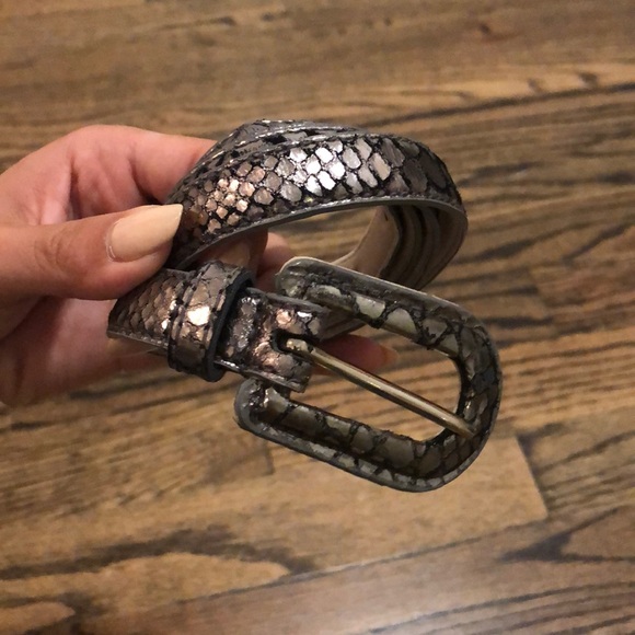 Express Accessories - Silver skinny snake skin belt Express Accessories - Silver skinny snake skin belt